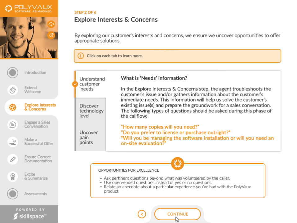 elearning example of onboarding sales module created with Articulate Storyline 360